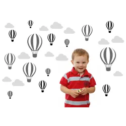 naklejki BALONY 14szt + CHMURKI 12szt - 60 kolorów