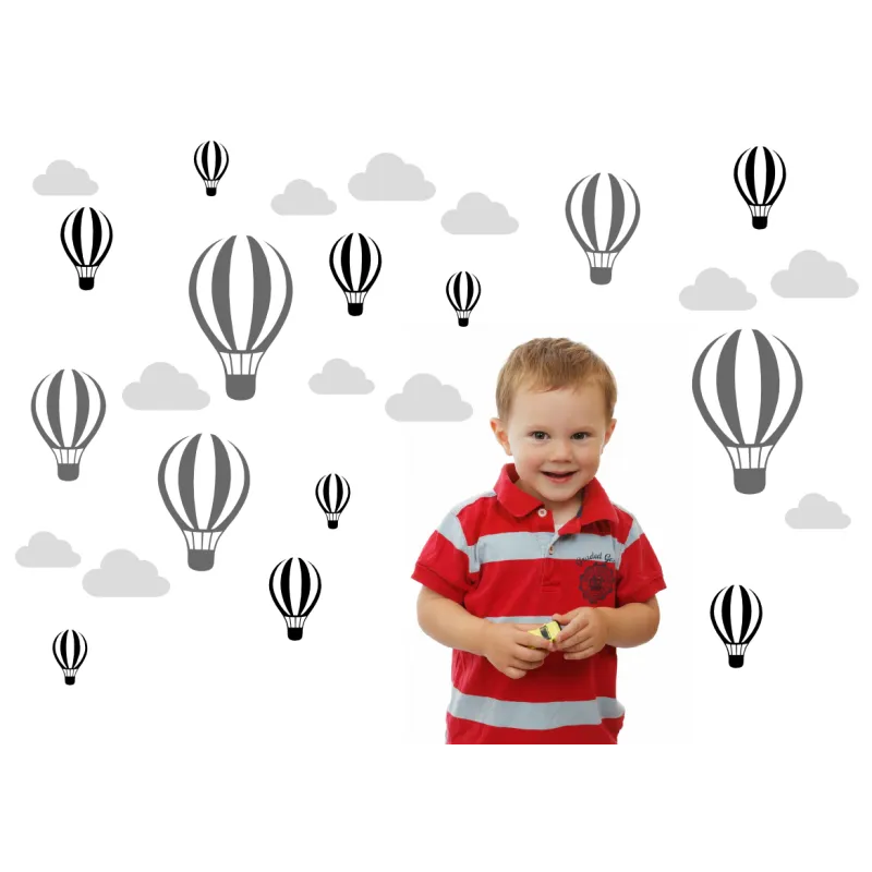 naklejki BALONY 14szt + CHMURKI 12szt - 60 kolorów