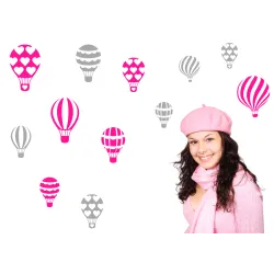 naklejki BALONY w serduszka ZESTAW 2-kolorowy 12 SZT 