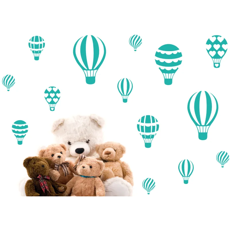 naklejki ścienne BALONY 60 kolorów ZESTAW 14szt 