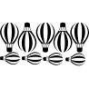 naklejki dekoracyjne BALONY w paseczki 9szt 45x28cm