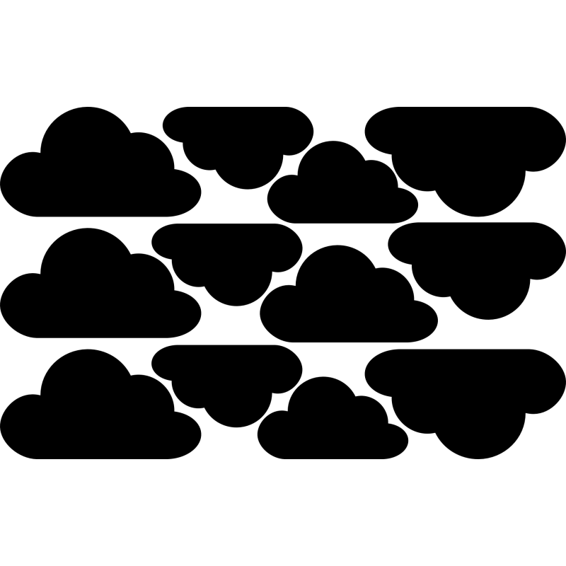 naklejki CHMURKI CHMURY zestaw 12szt na ścianę meble 45x28 cm