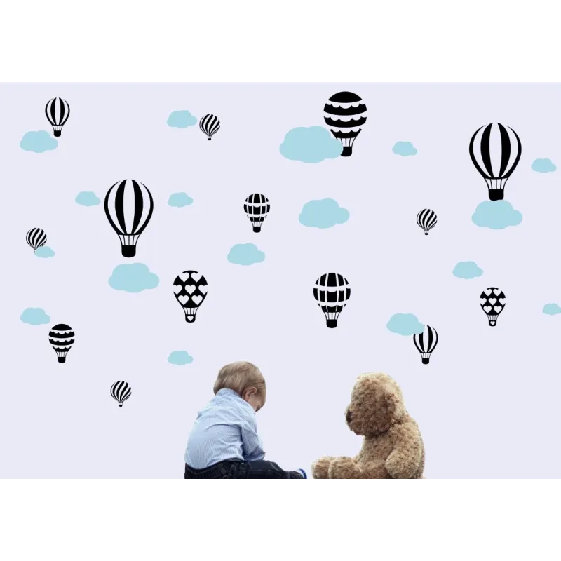 naklejki BALONY 14szt + CHMURKI 17szt