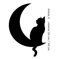 naklejka KOTEK NA KSIĘŻYCU 28x40 cm