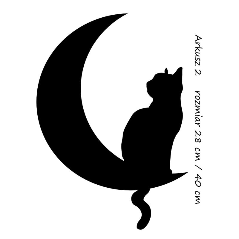 naklejka KOTEK NA KSIĘŻYCU 28x40 cm