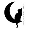 naklejka KOTEK NA KSIĘŻYCU 28x40 cm