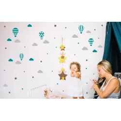 naklejki BALONY CHMURKI GWIAZDKI 137szt - KOLORY