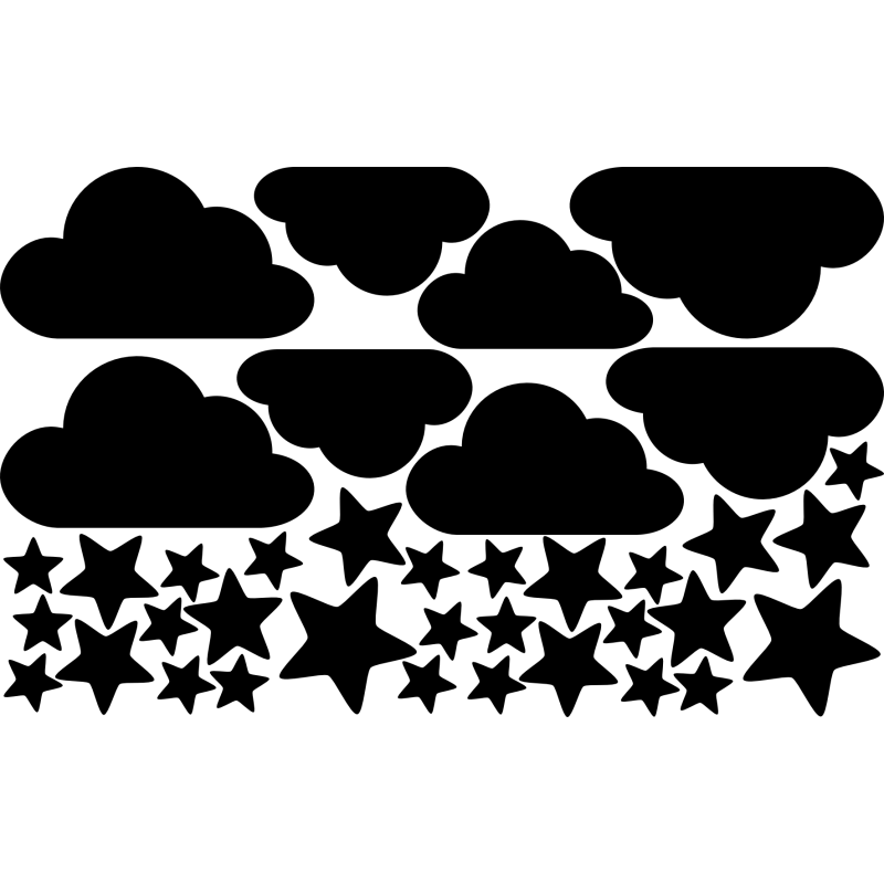 naklejki BALONY CHMURKI GWIAZDKI styl skandynawski