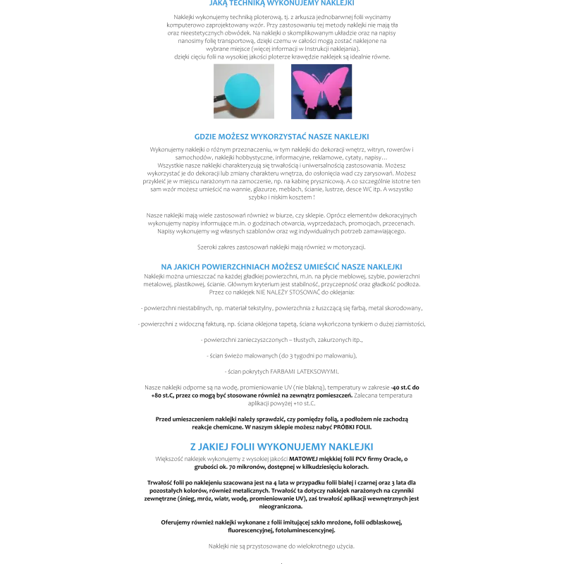o naklejkach