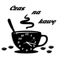 zegar FILIŻANKA kuchenny duży + dekory cichy 3d