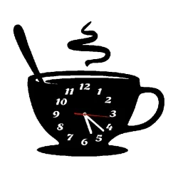 zegar FILIŻANKA kuchenny duży + dekor cichy 3d