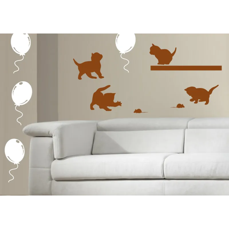 naklejki KOTKI + BALONIKI zestaw 