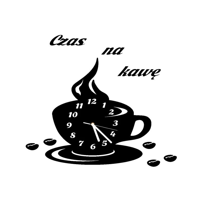 zegar FILIŻANKA kuchenny duży + dekory 3d cichy