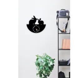 zegar ścienny cichy duży 3D królik zając