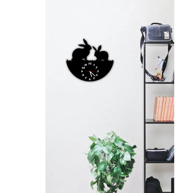 zegar ścienny cichy duży 3D królik zając