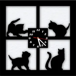 zegar ścienny kot kotek kotki cichy duży 38 cm