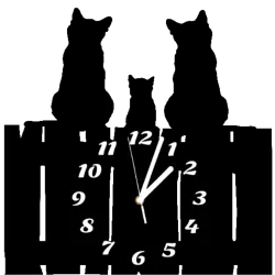 zegar ścienny kot kotek kotki cichy duży 38 cm