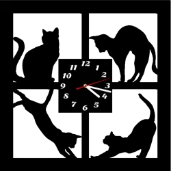 zegar ścienny kot kotek kotki cichy duży 38 cm