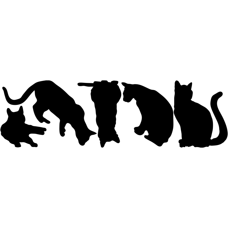 naklejki KOTY 5 sztuk, arkusz 28x95 cm