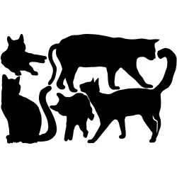 naklejki KOTY 5 szt - arkusz 28x45cm - 60 kolorów