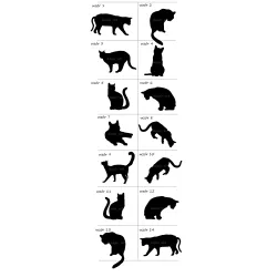 naklejka 14cm KOT - 14 wzorów - 60 kolorów