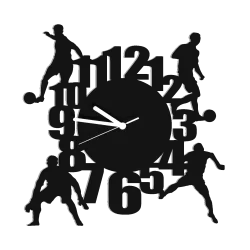 zegar ścienny piłka nożna piłkarz cichy duży 3D