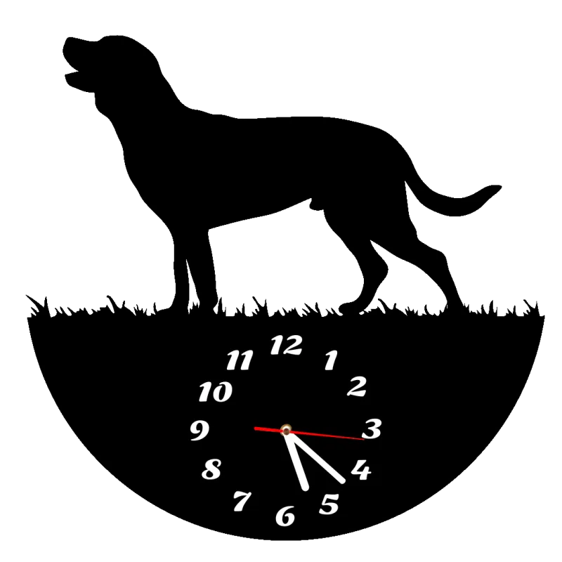 zegar ścienny cichy duży 3D pies