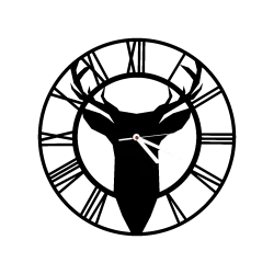 zegar ścienny Vintage Loft cichy duży jeleń skandy