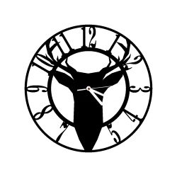 zegar ścienny Vintage Loft cichy duży jeleń skandy