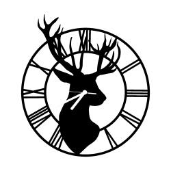 zegar ścienny Vintage Loft cichy duży jeleń skandy