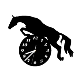 duży zegar ścienny koniem koń konie cichy jeździec