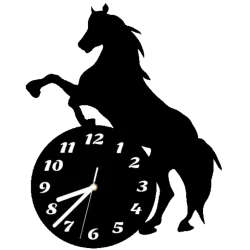 duży zegar ścienny koniem koń konie cichy jeździec