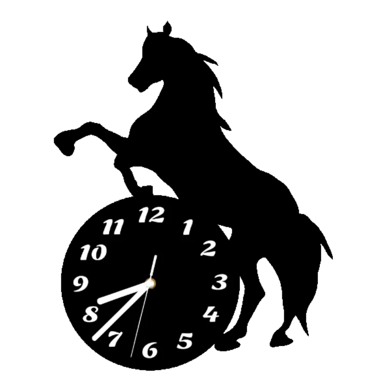 duży zegar ścienny koniem koń konie cichy jeździec