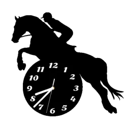 duży zegar ścienny koniem koń konie cichy jeździec