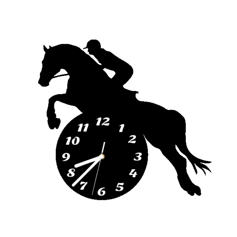 duży zegar ścienny koniem koń konie cichy jeździec