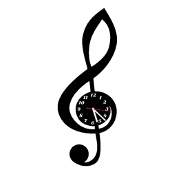 zegar ścienny 3D klucz wiolinowy nuty nutki duży