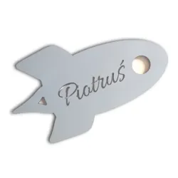 lampka led dekoracyjna rakieta z IMIENIEM kosmos