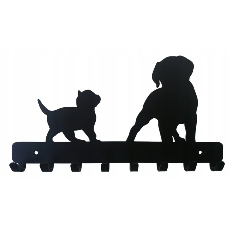 wieszak metalowy ścienny na klucze smycz pies kot