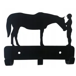 wieszak metalowy ścienny klucze ubrania koń kantar