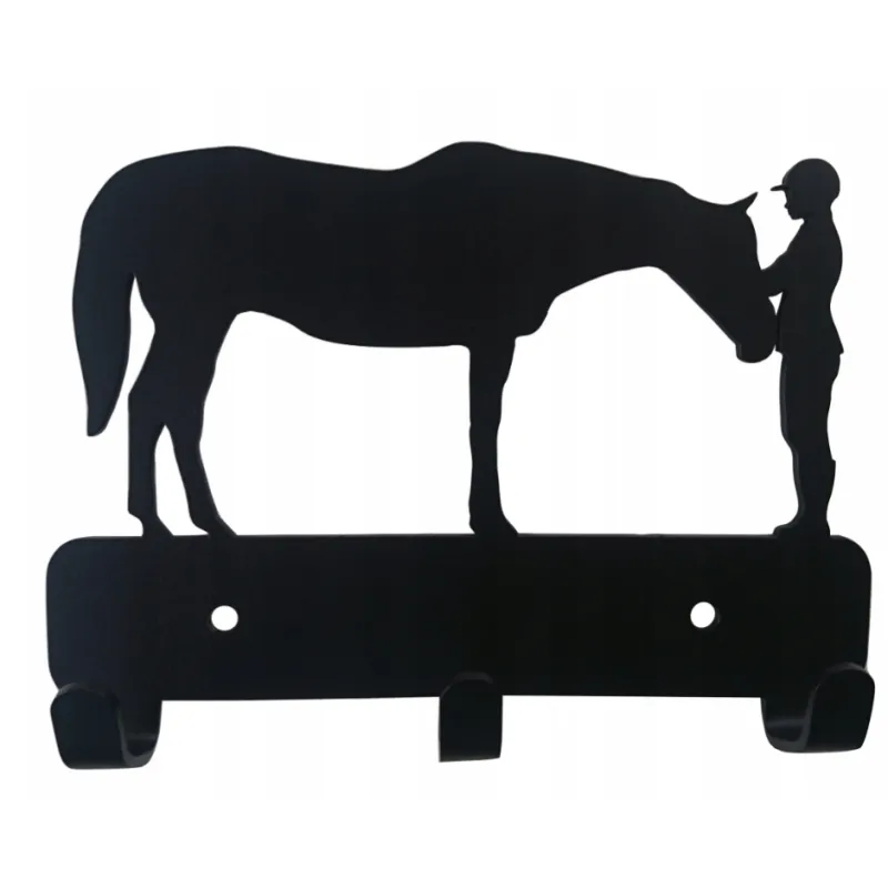 wieszak metalowy ścienny klucze ubrania koń kantar