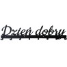 wieszak metalowy ścienny klucze ubrania napis