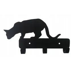 wieszak metalowy ścienny na klucze ubrania kot