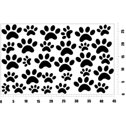 naklejki ŁAPKI KOTKÓW ŚLADY zestaw na arkuszu 28x45cm