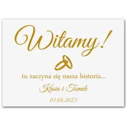 tablica powitalna Witamy Imiona Data ślub 70x50cm