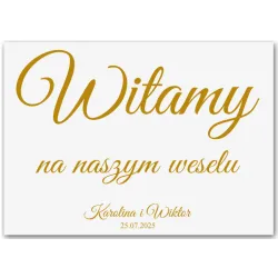 tablica powitalna ślub wesele Witamy imiona 70x50