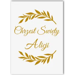 tablica powitalna Chrzest Święty komuni imię 70x50