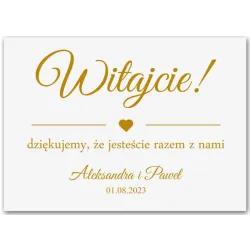 tablica powitalna wesele Witamy Imię Data 70x50cm