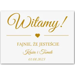 tablica powitalna Witamy Imiona Data ślubu 70x50cm