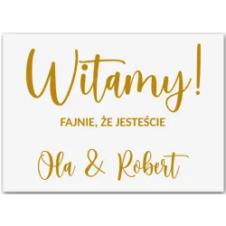 tablica powitalna ślub wesel Witamy Imiona 70x50cm