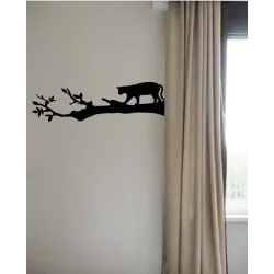 naklejka KOT NA GAŁĘZI 28x95cm - 60 kolorów